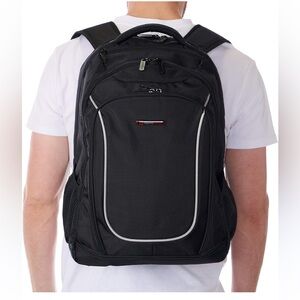 The Alpine Swiss Oneida Tech Backpack. Black.
